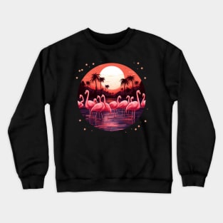 Flamingo Tropical , Love Flamingos Crewneck Sweatshirt